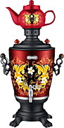 Самовар ЭЛИС ЭЛ-4029 черный/красный ''хохлома''